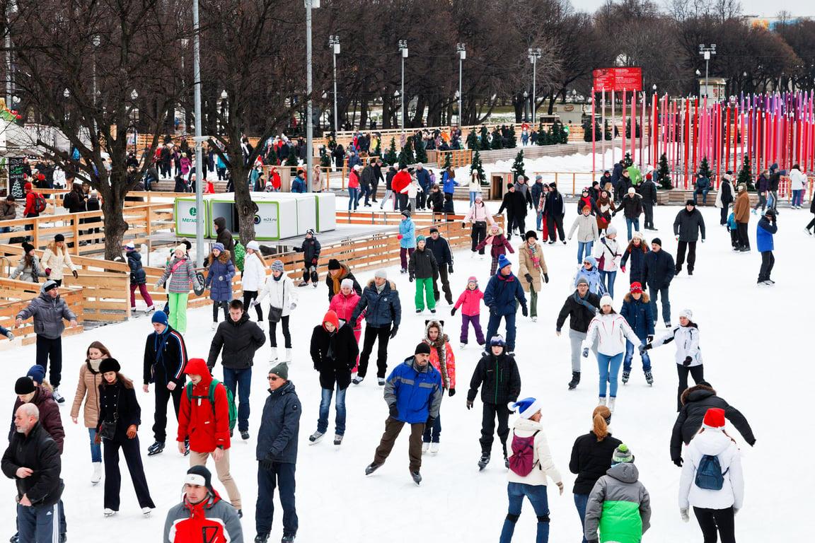 Ice skating in Gorky Park, Moscow